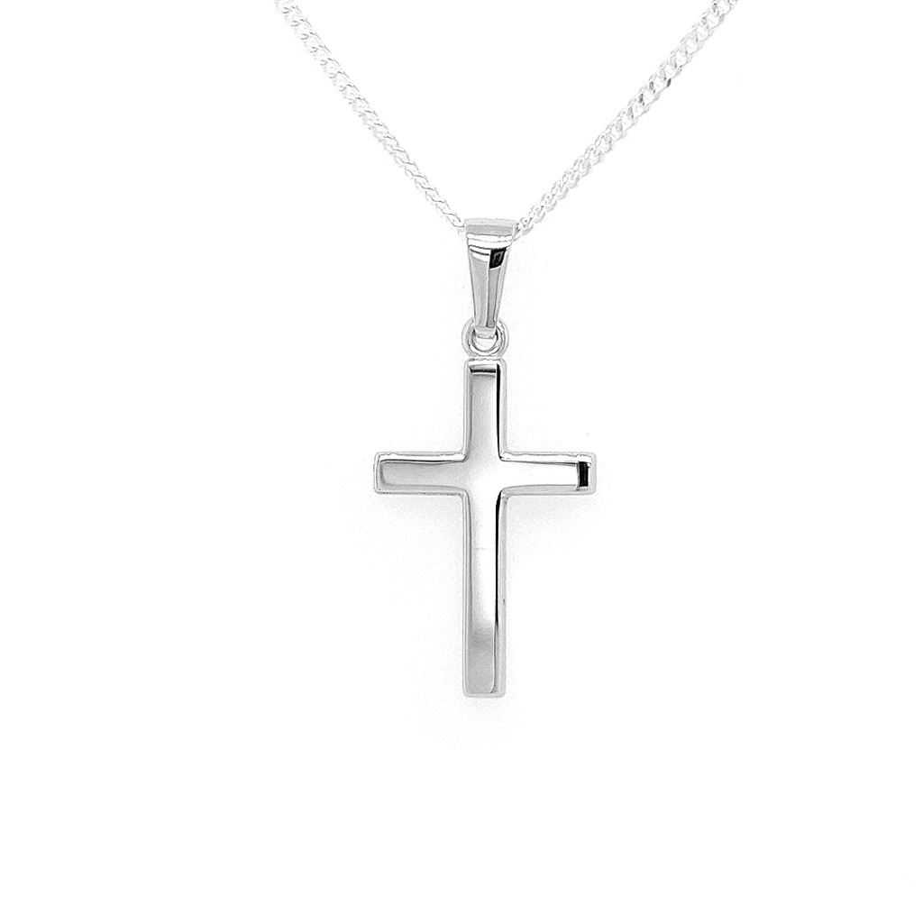 White gold pendant Cross 12mm wide