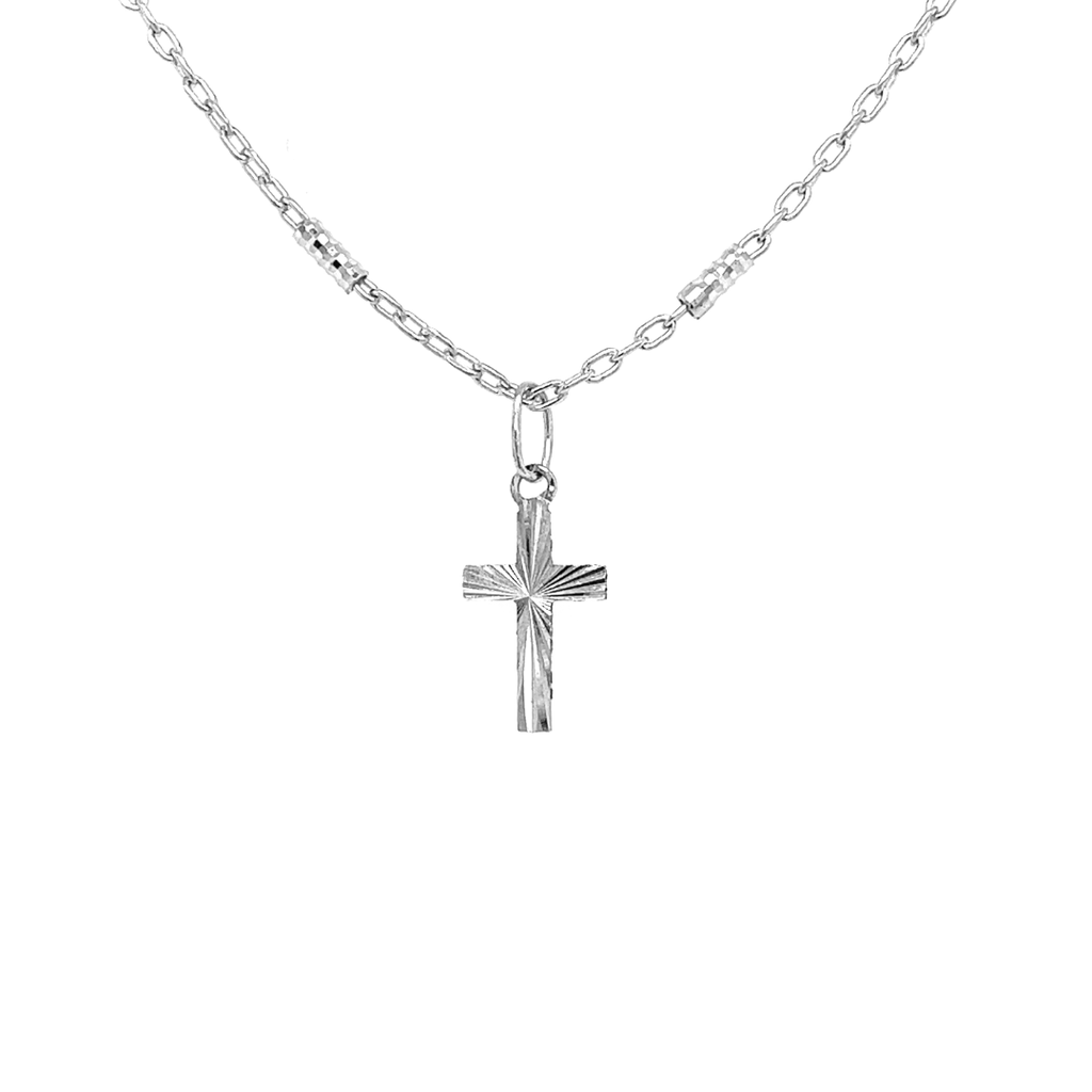 White gold pendant Cross fine