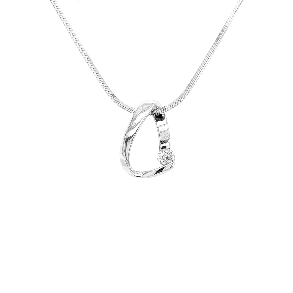 White gold pendant Fantasy with Zirconia stone