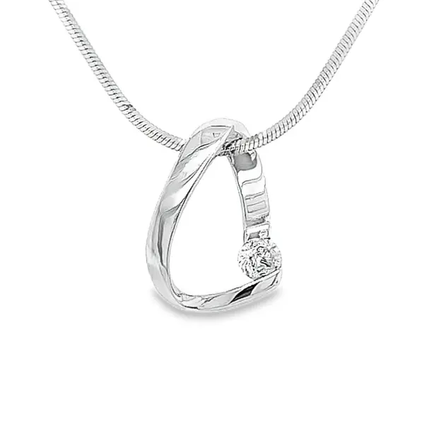 Witgouden hanger Fantasie met Zirkonia steen