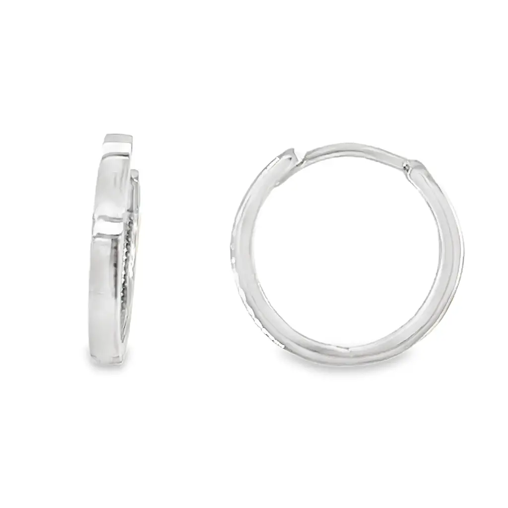 White gold earrings 13.5 x 1.9mm