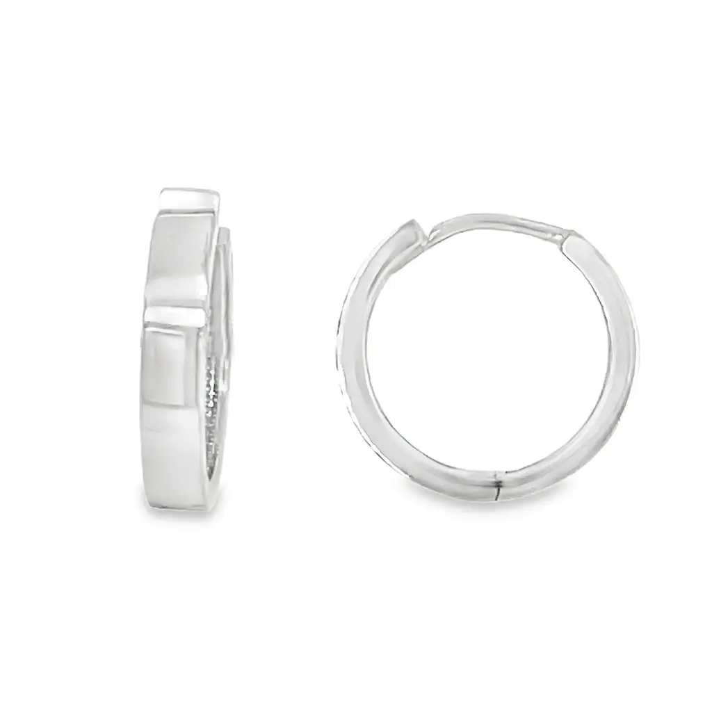 [WOR1062] White gold earrings 13.5 x 2.7mm
