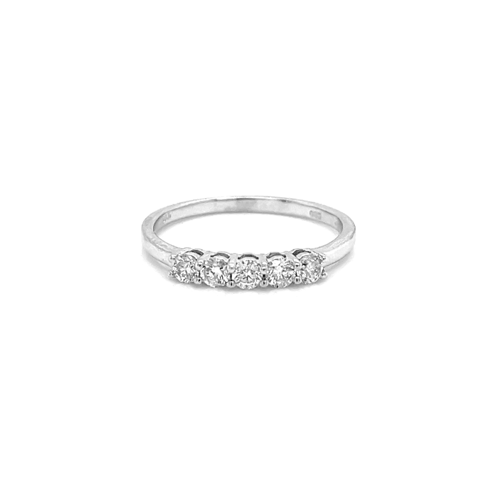 Witgouden alliance ring met briljant 0.25ct SI/H