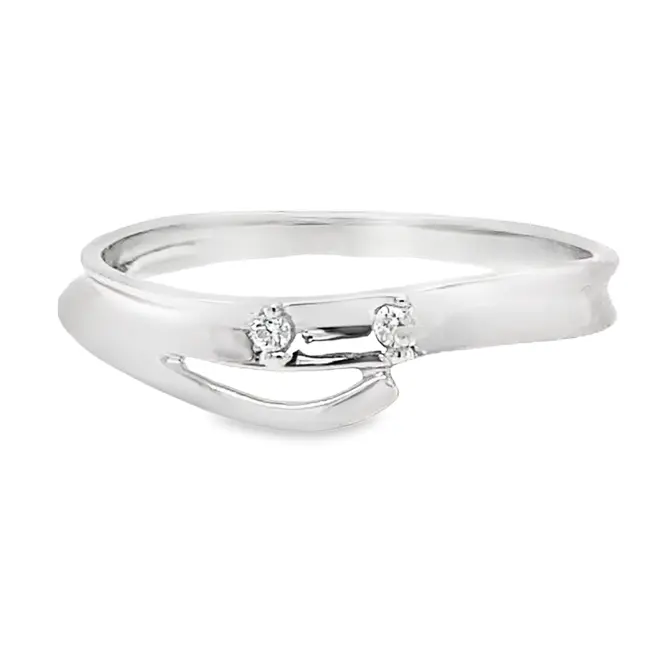 Witgouden ring Fantasie met Diamant 0,03 karaat