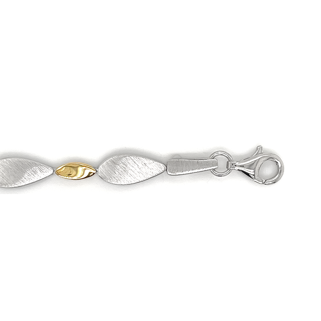 [ZA1751] Silver bracelet Bicolor Matte/ Gloss