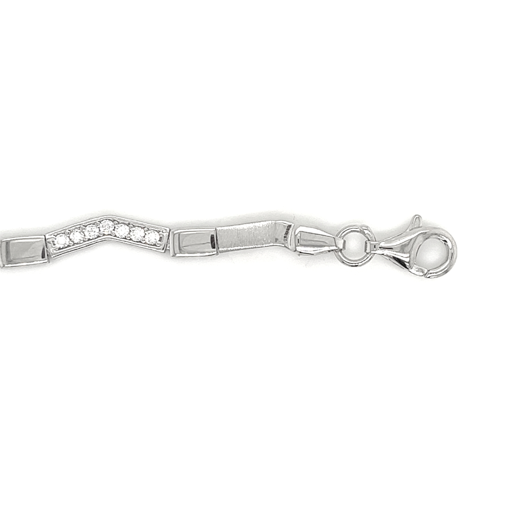 Zilveren armband Mat/ Glans met Zirkonia
