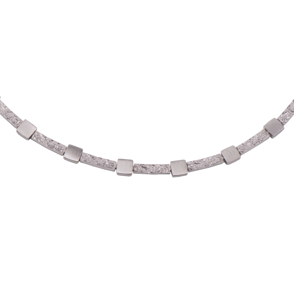 Silver necklace Worked