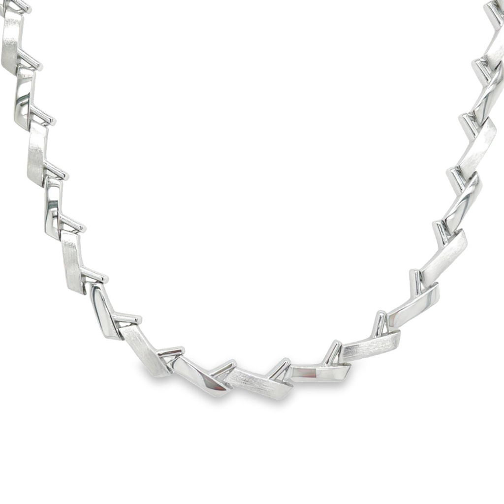 Zilveren collier Mat/ Glans