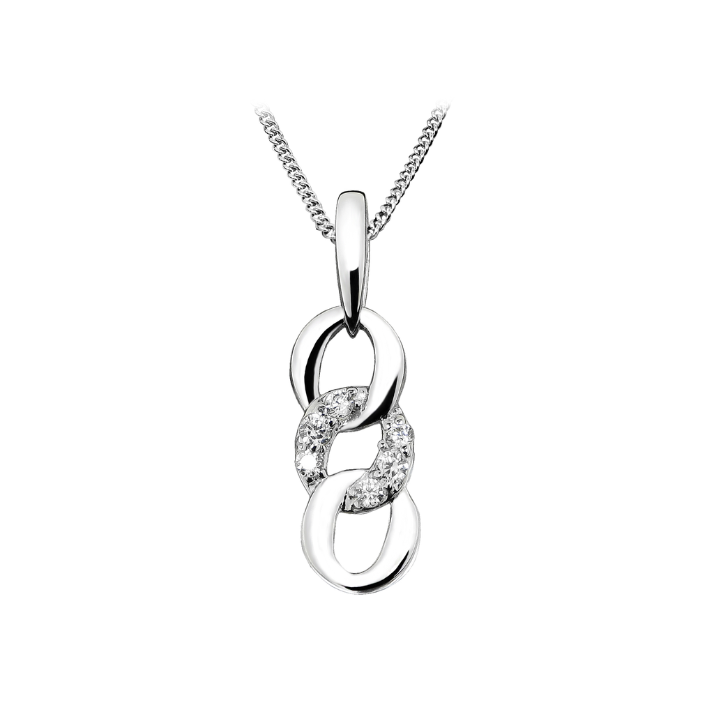 H005 Silver pendant Fantasy with Zirconia stones
