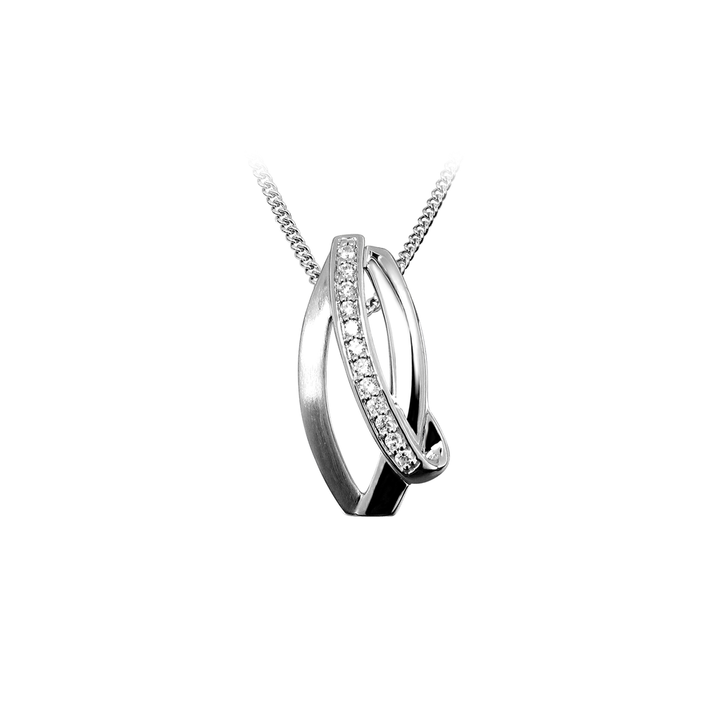 [ZH1619] H014 Silver pendant Fantasy Matte/Gloss with Zirconia stones