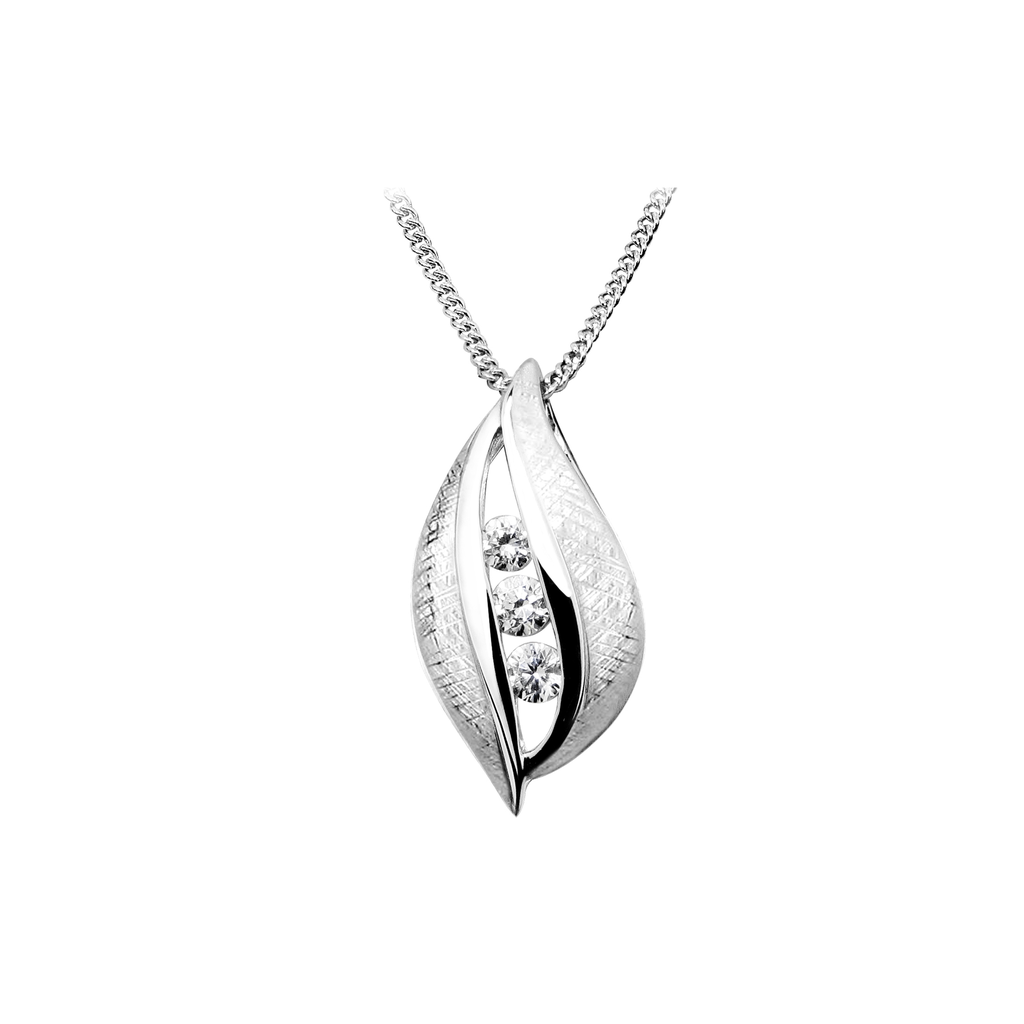 [ZH1620] H015 Silver pendant Fantasy Matte/Gloss with Zirconia stones
