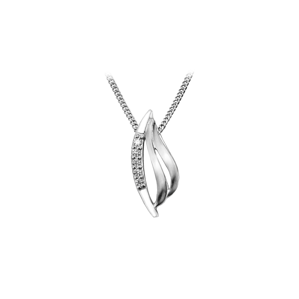 [ZH1621] H016 Silver pendant Fantasy Matte/Gloss with Zirconia stones