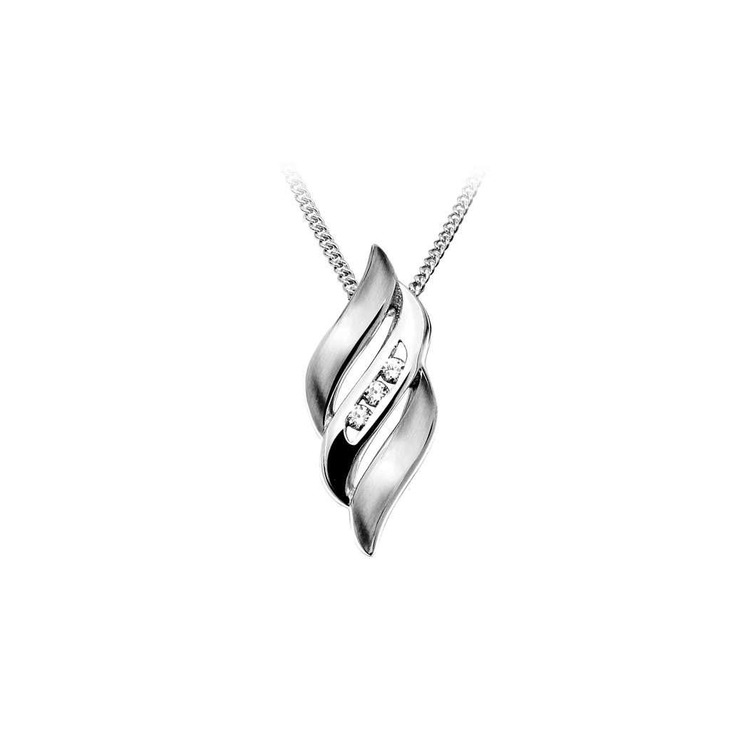 [ZH1622] H017 Silver pendant Fantasy Matte/Gloss with Zirconia stones