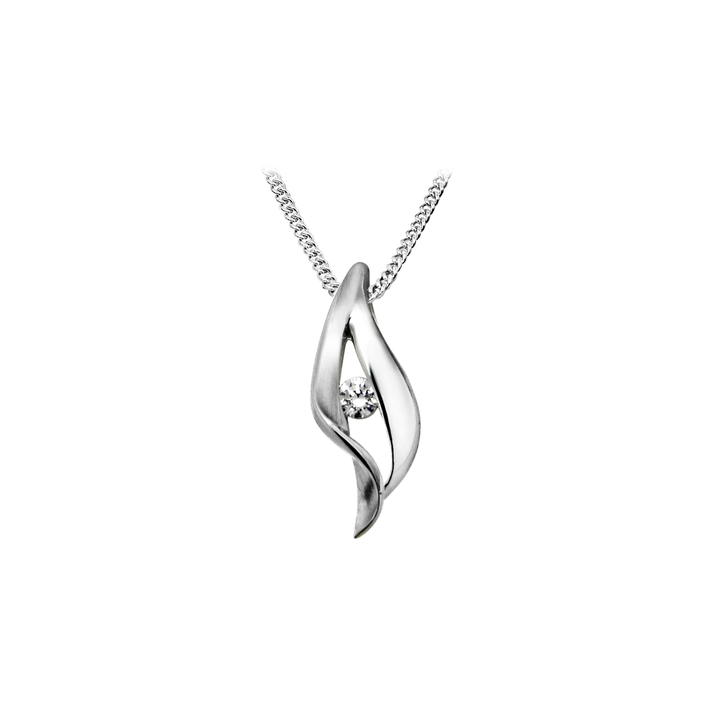 [ZH1623] H018 Silver pendant Fantasy Matte/Gloss with Zirconia stone