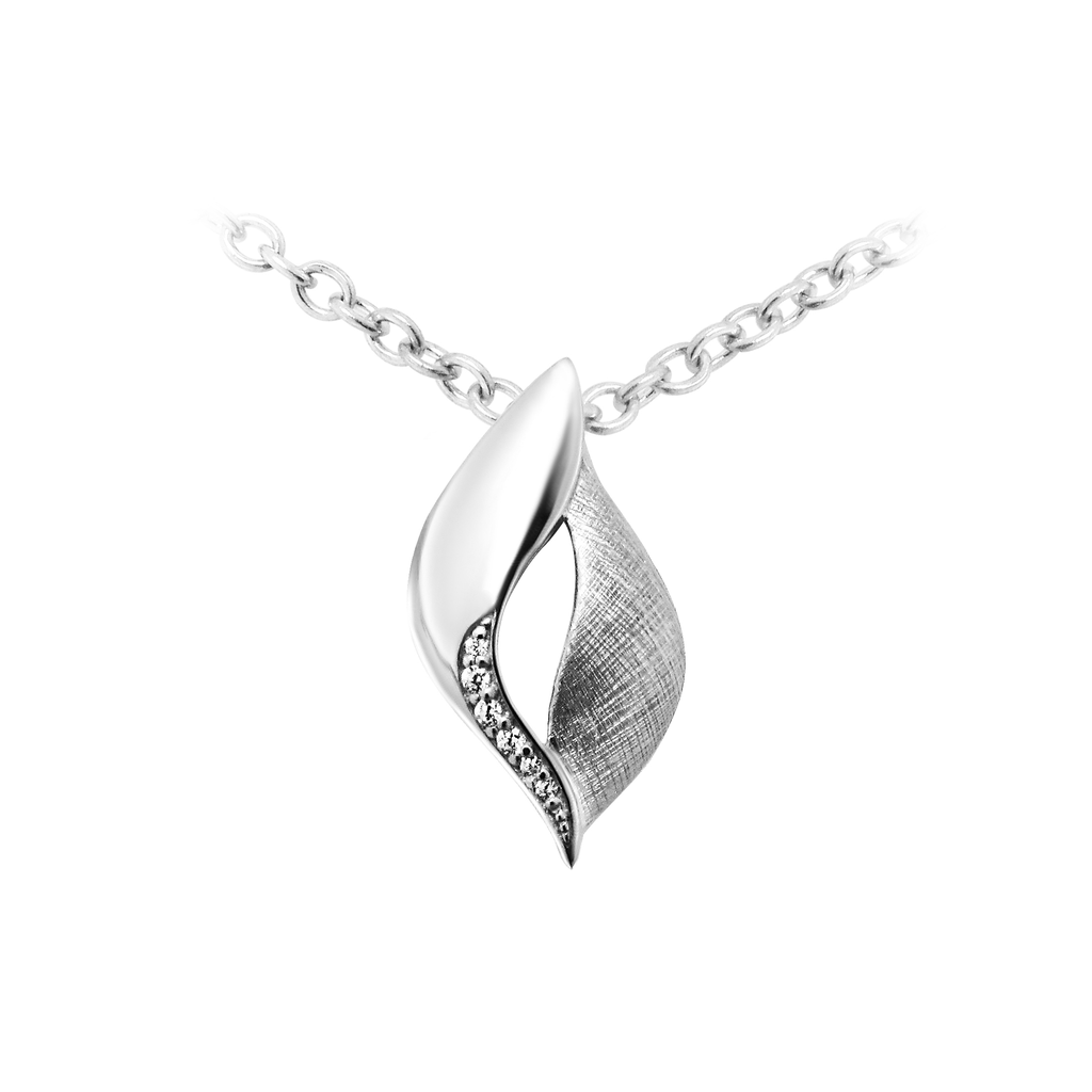 H020 Silver pendant Fantasy Matte/Gloss with Zirconia stones
