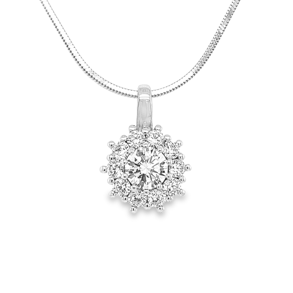 Silver pendant Rosette with Zirconia