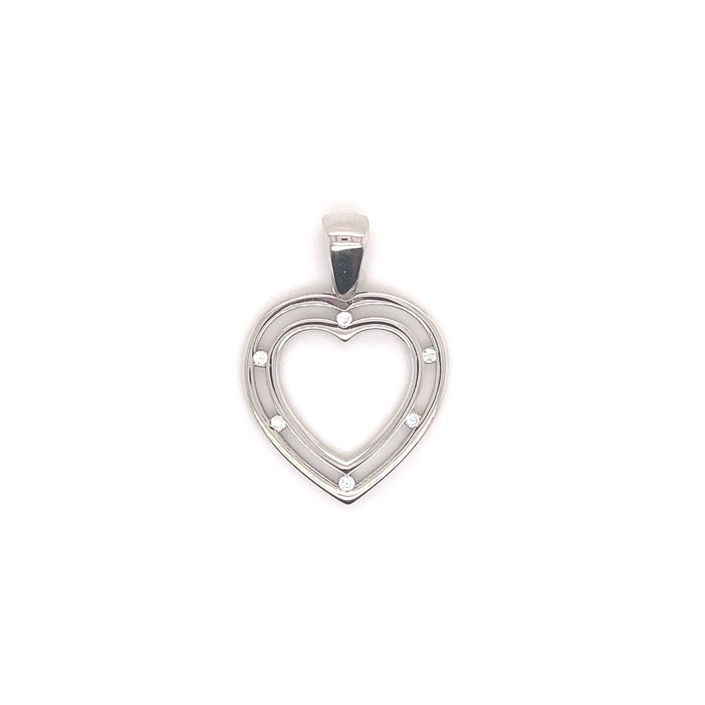Silver pendant Heart with Zirconia stones
