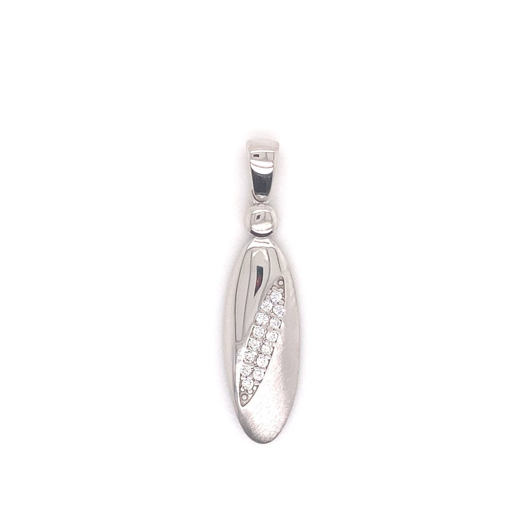 Zilveren hanger Fantasie met Zirkonia stenen