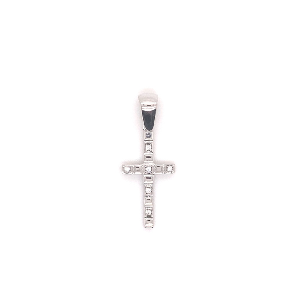 [ZH1889] Silver pendant Cross with Zirconia stones