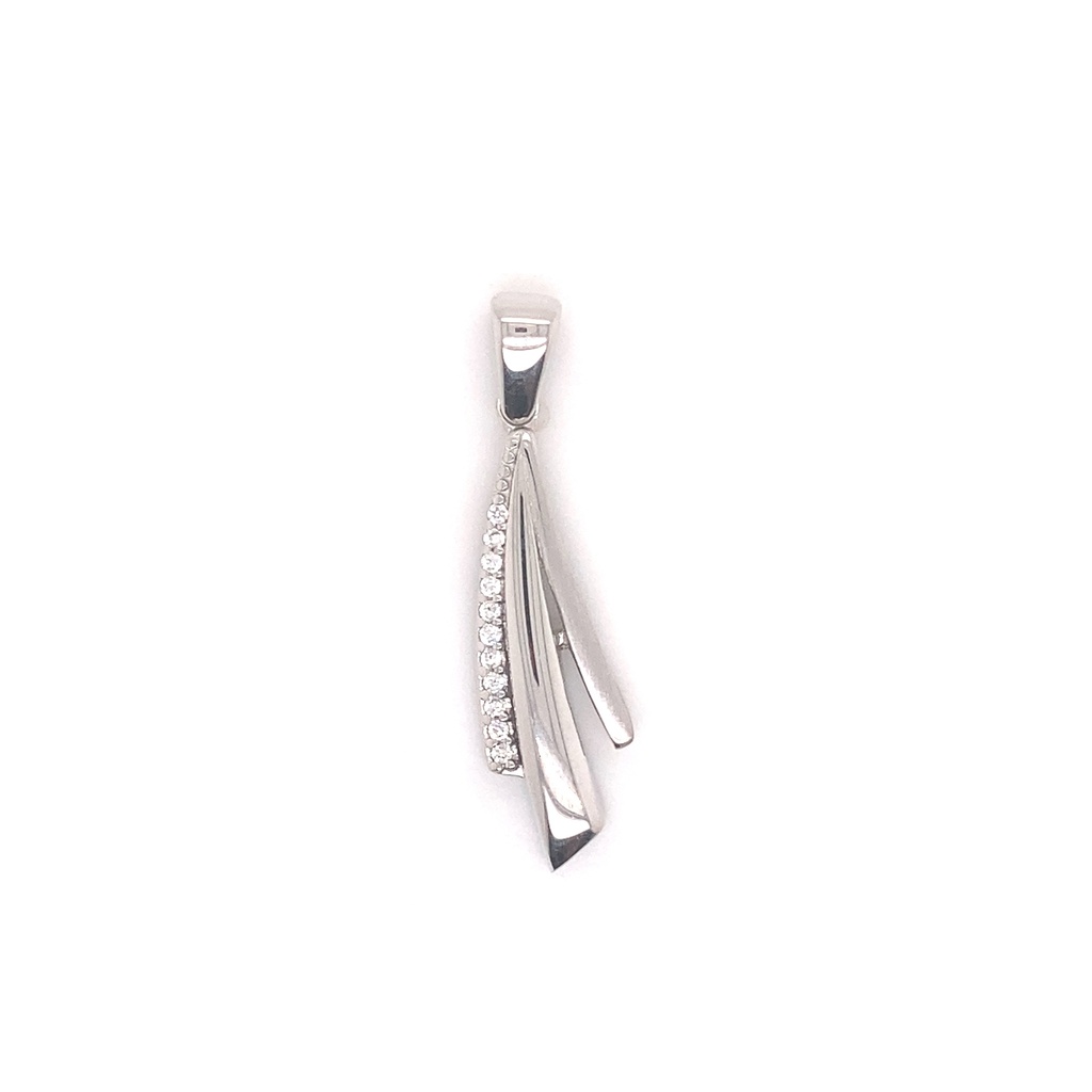 Zilveren hanger Fantasie met Zirkonia stenen