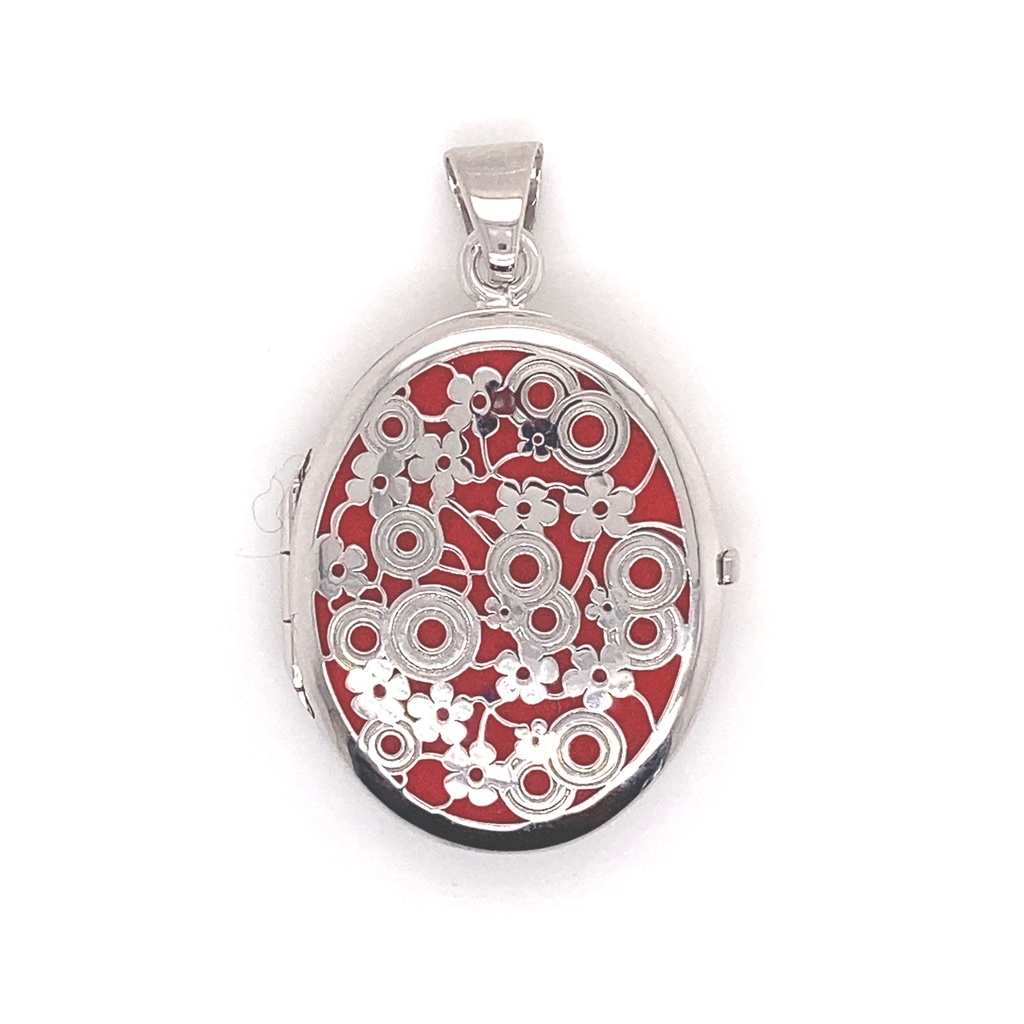 [ZH1900] Silver pendant Locket 22mm wide