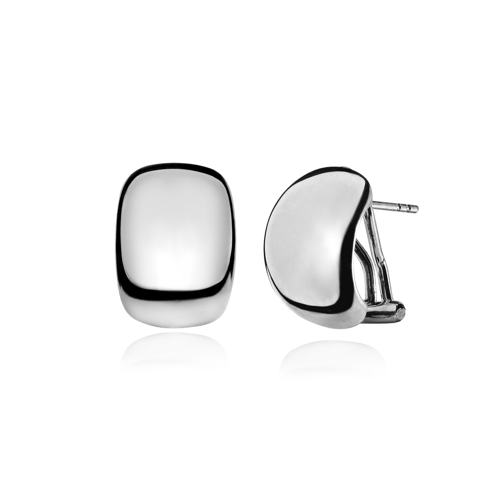 O003 Silver stud earrings Modern
