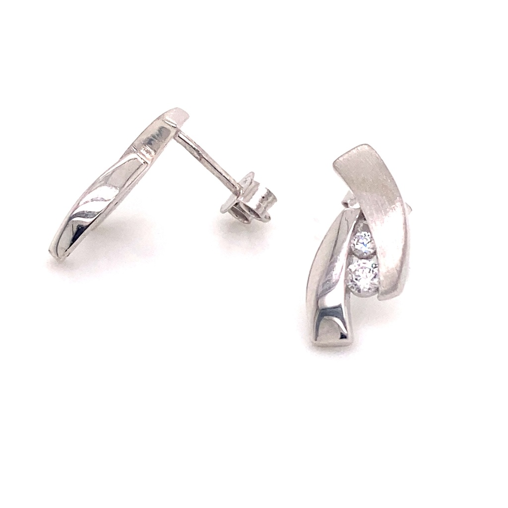 Silver stud earrings Fantasy with Zirconia stones