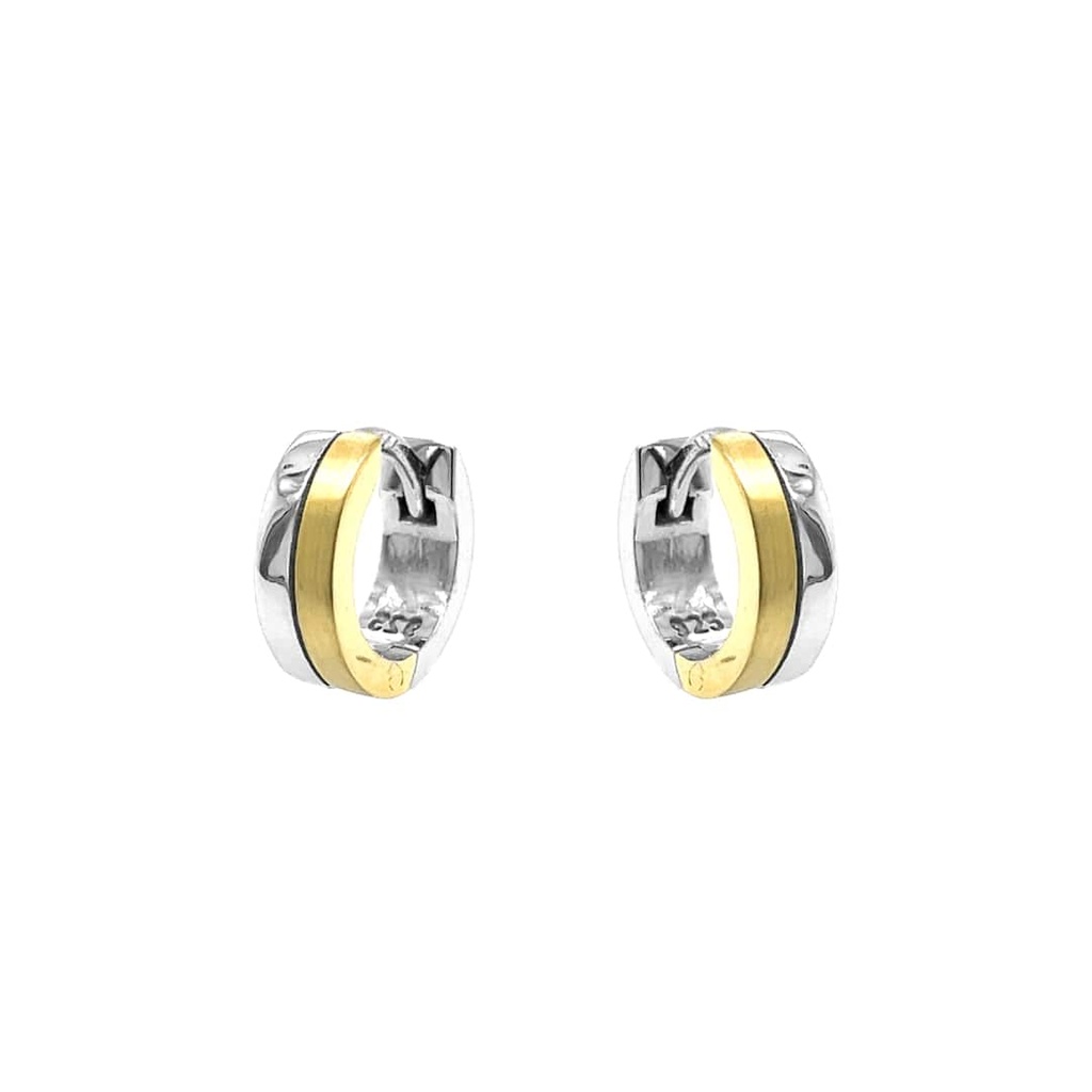 Zilveren klapoorringen Bicolor 11,3 x 4,6mm