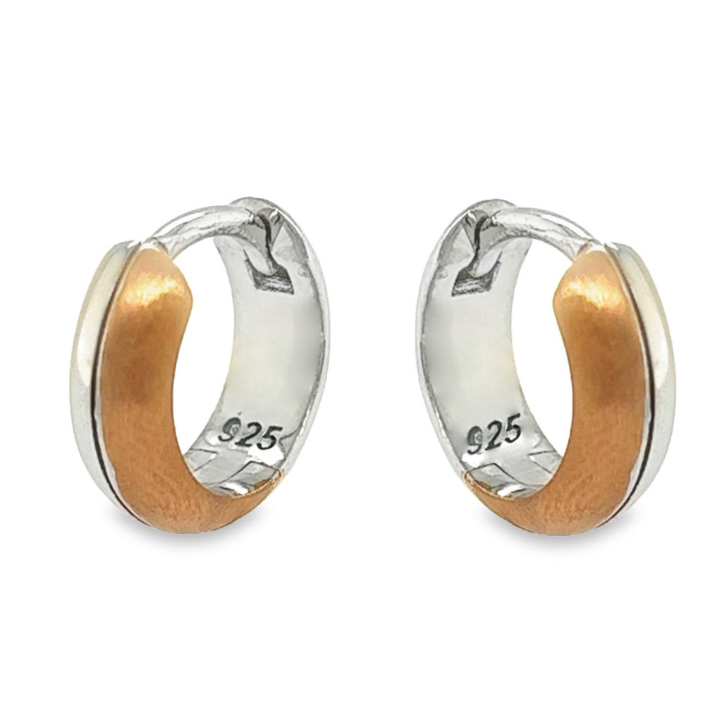 RosÈ/ Silver Hoop Earrings Matte/ Gloss