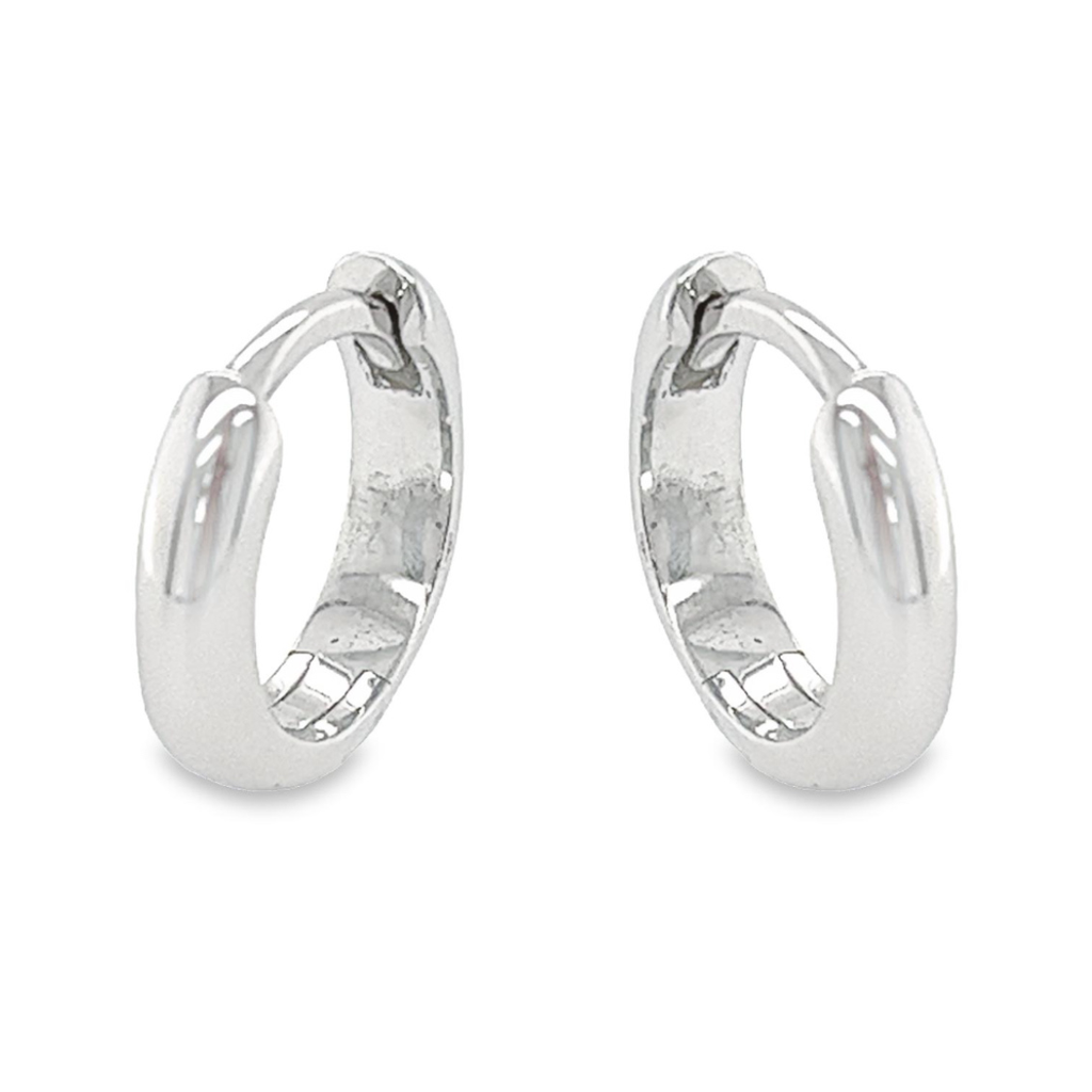 Silver hinged hoop earrings