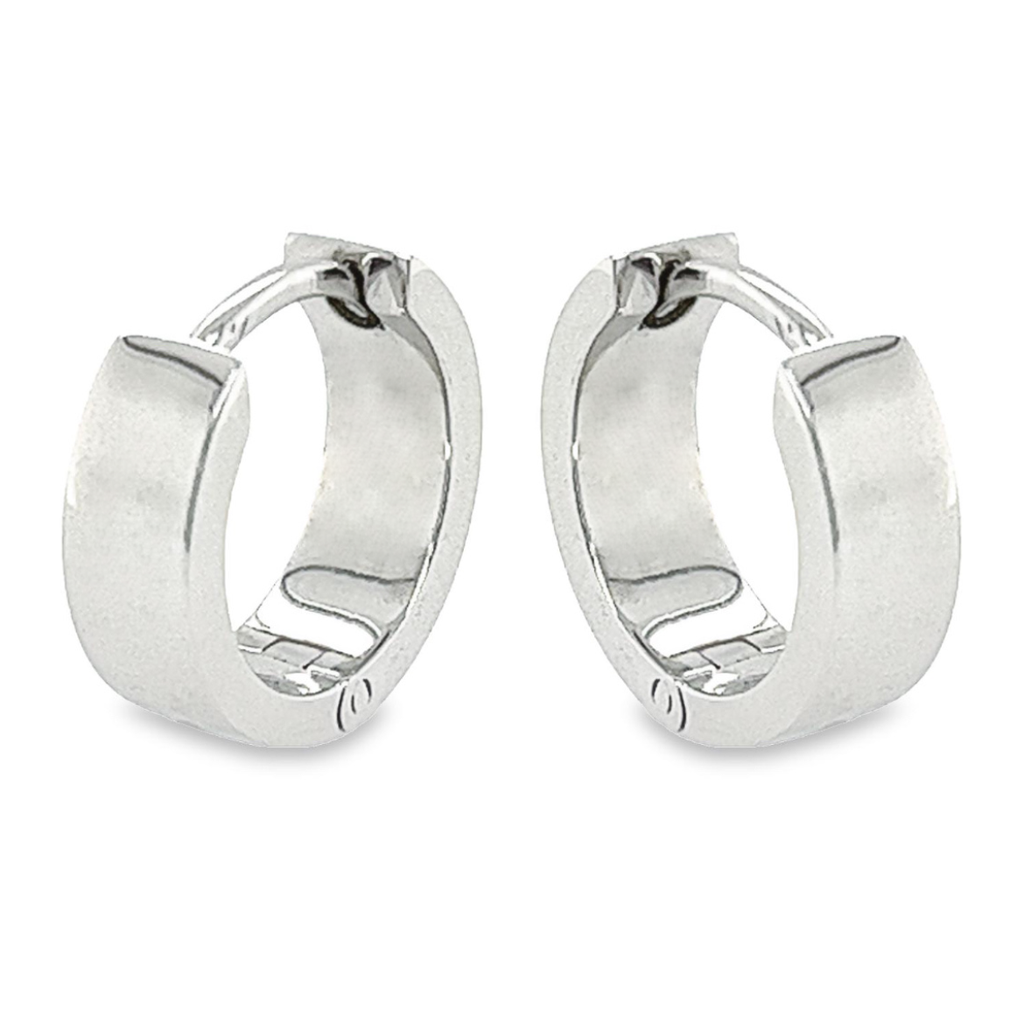 Silver hinged hoop earrings
