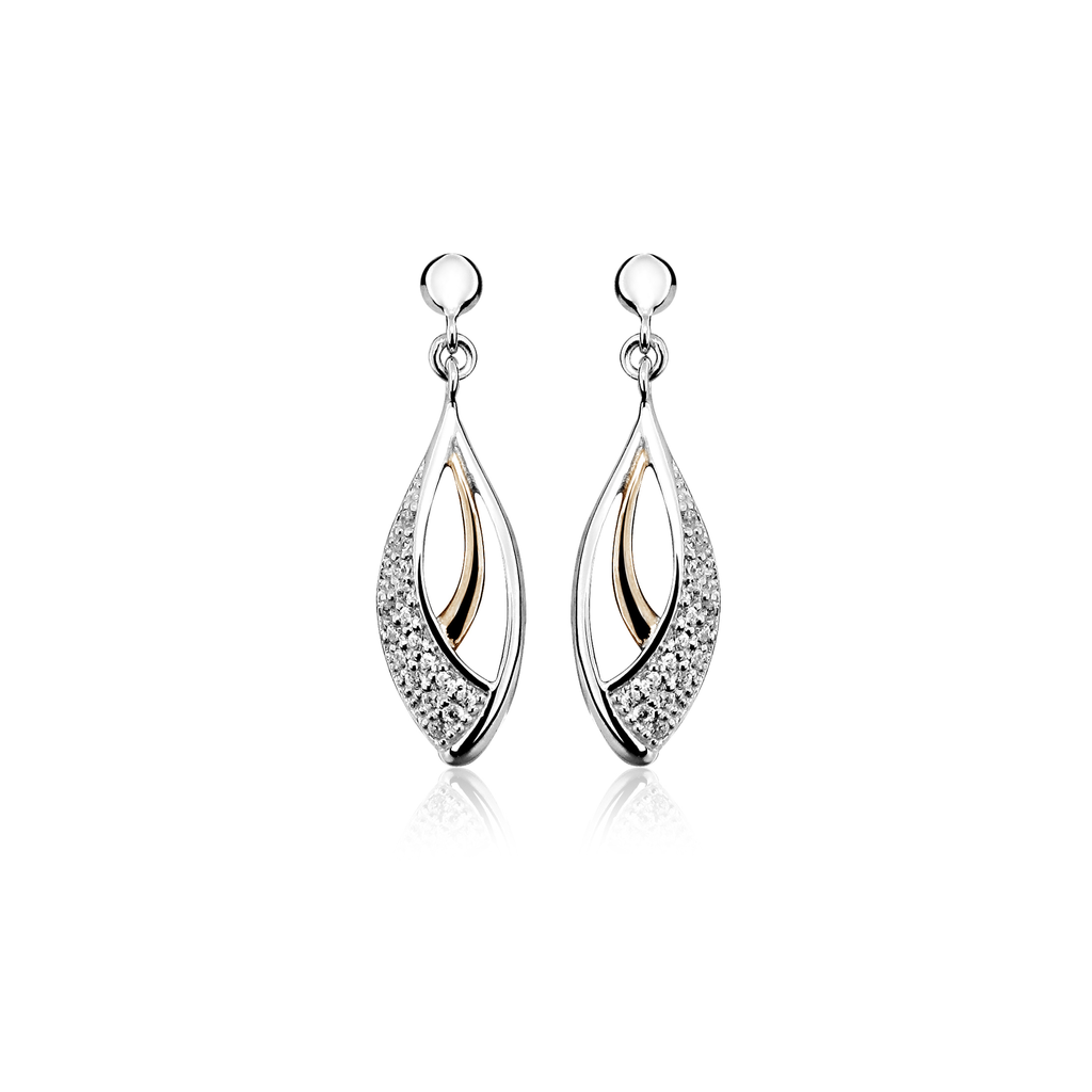 O011 RosÈ silver earrings with Zirconia stones