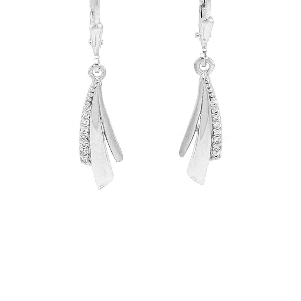 Silver earrings Fantasy with Zirconia stones