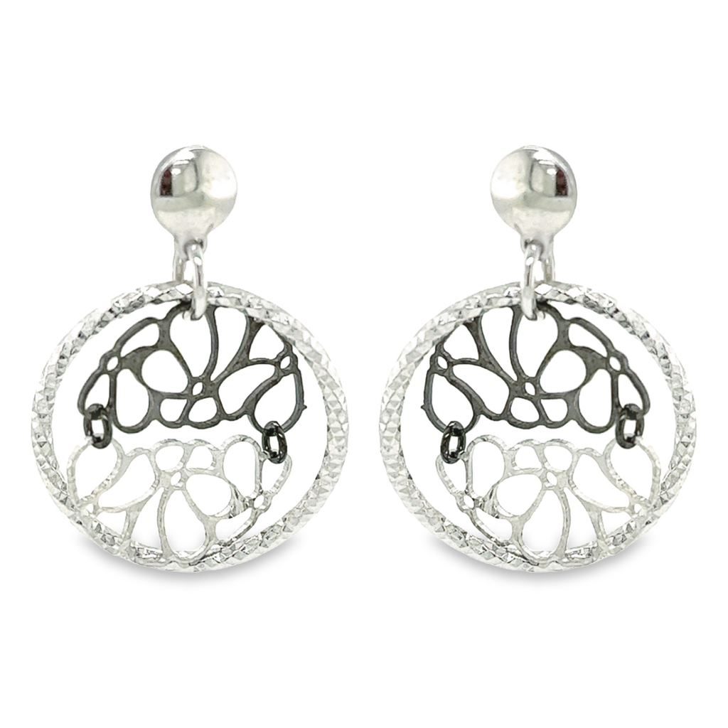 Silver earrings Fantasy Silver/Black