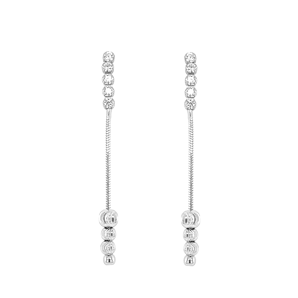 Zilveren oorhangers Fantasie met Zirkonia