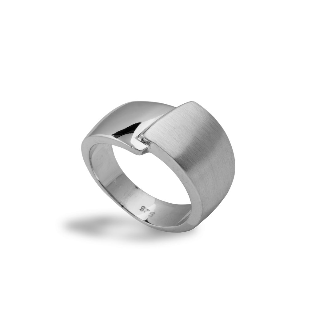 Zilveren ring Fantasie Mat/Glans