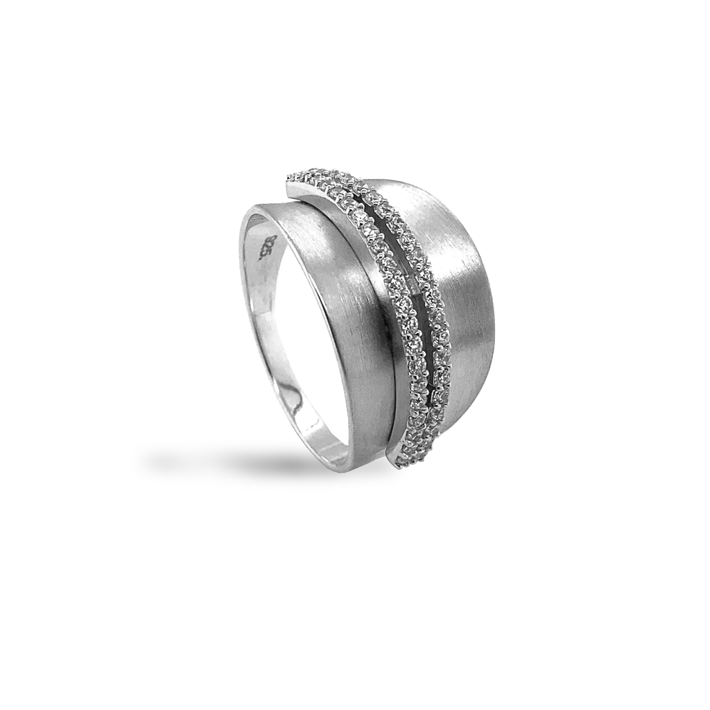 [ZR2023] Silver ring Fantasy with Zirconia stones