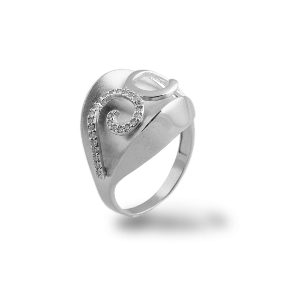 Zilveren fantasie ring met zirkonia's WRSM