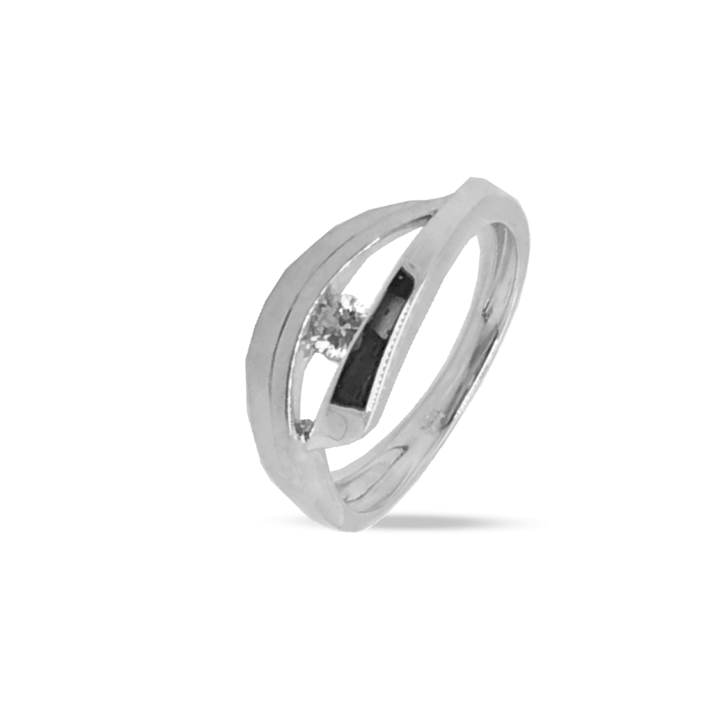 Zilveren ring Fantasie met Zirkonia steen