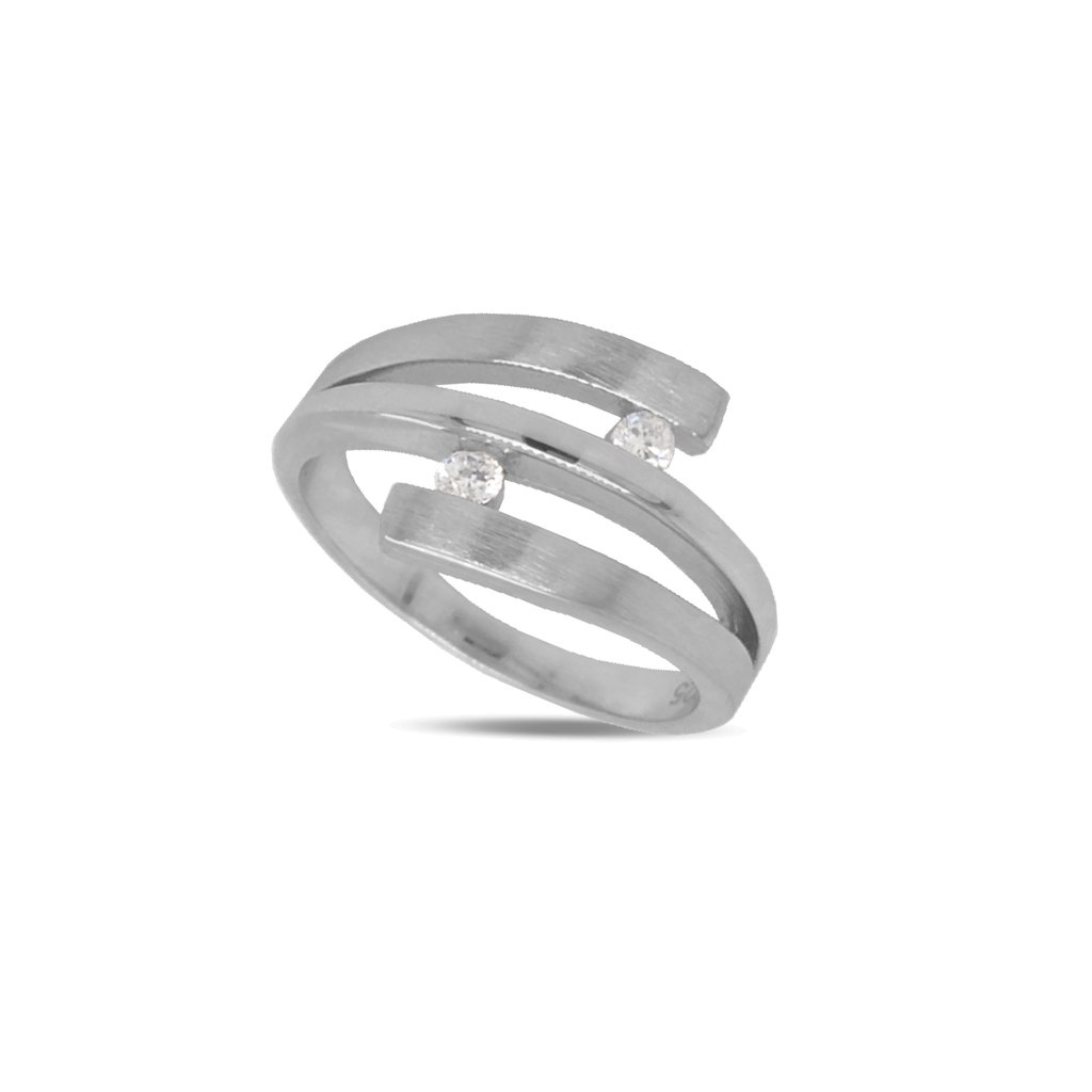 [ZR2069] Silver ring Fantasy with Zirconia stones