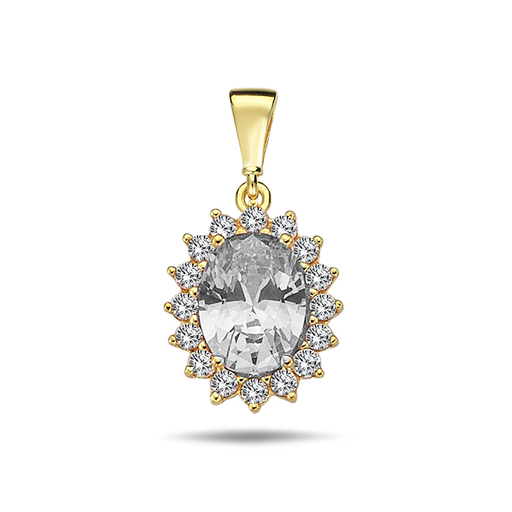 [GH2139] Geelgouden hanger met Zirkonia
