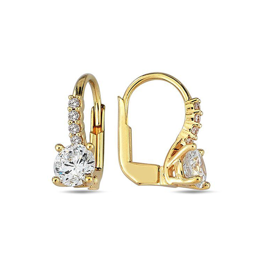 [GOR2141] Geelgouden Klapoorringen met Zirkonia