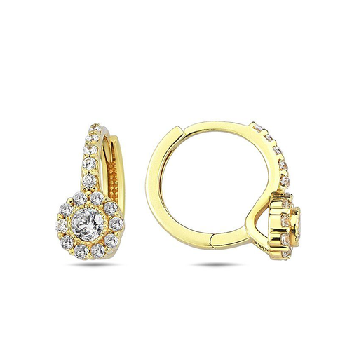 [GOR2143] Geelgouden klapoorringen met Zirkonia