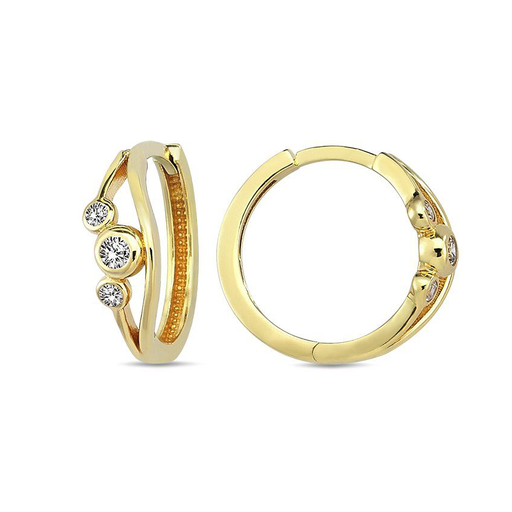 [GOR2146] Geelgouden Klapoorringen Fantasie met Zirkonia