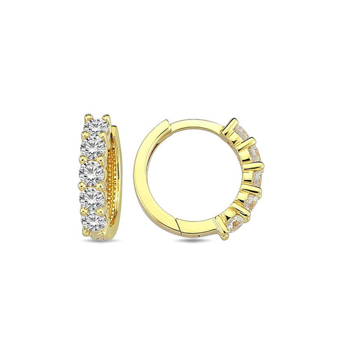 [GOR2148] Geelgouden Klapoorringen met Zirkonia