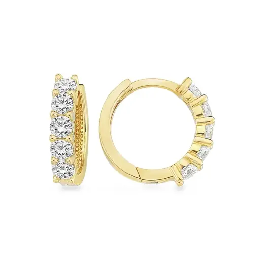 [GOR2148] Geelgouden Klapoorringen met Zirkonia