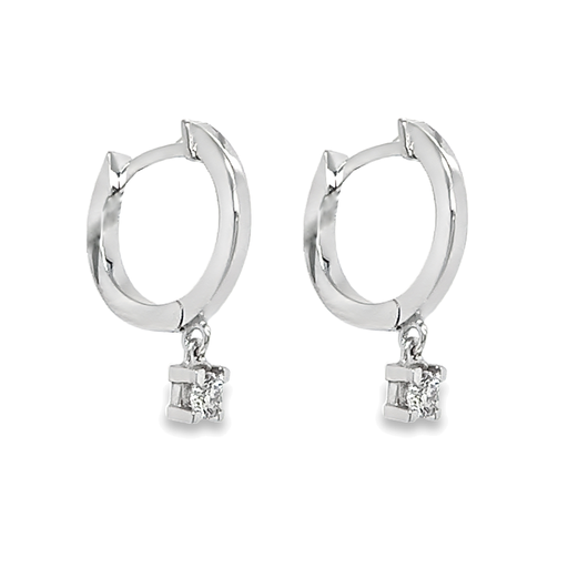 [WOE2161] White gold hinged earrings with diamond 0.167 carats VS-GH