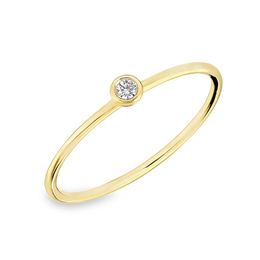 Yellow gold ring with diamond 0.03 carats US/GH