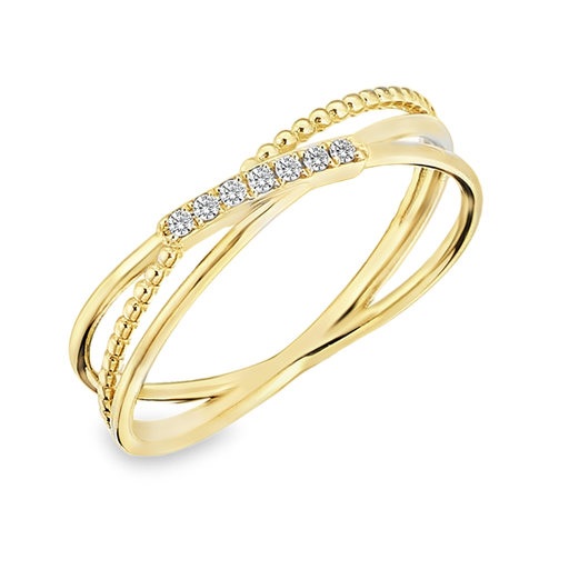 Geelgouden ring met Diamant 0,05 karaat VS/GH