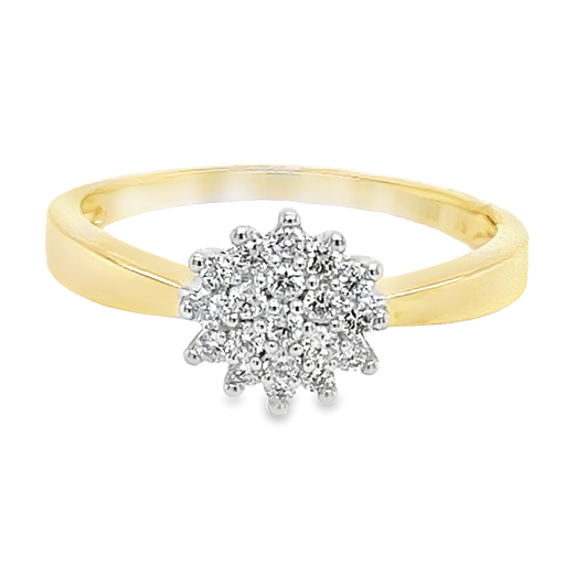 Yellow gold Entourage ring with Diamond 0.26 carats SI/H